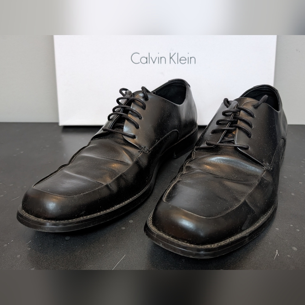 Calvin Klein Men's Black Leather Derbys